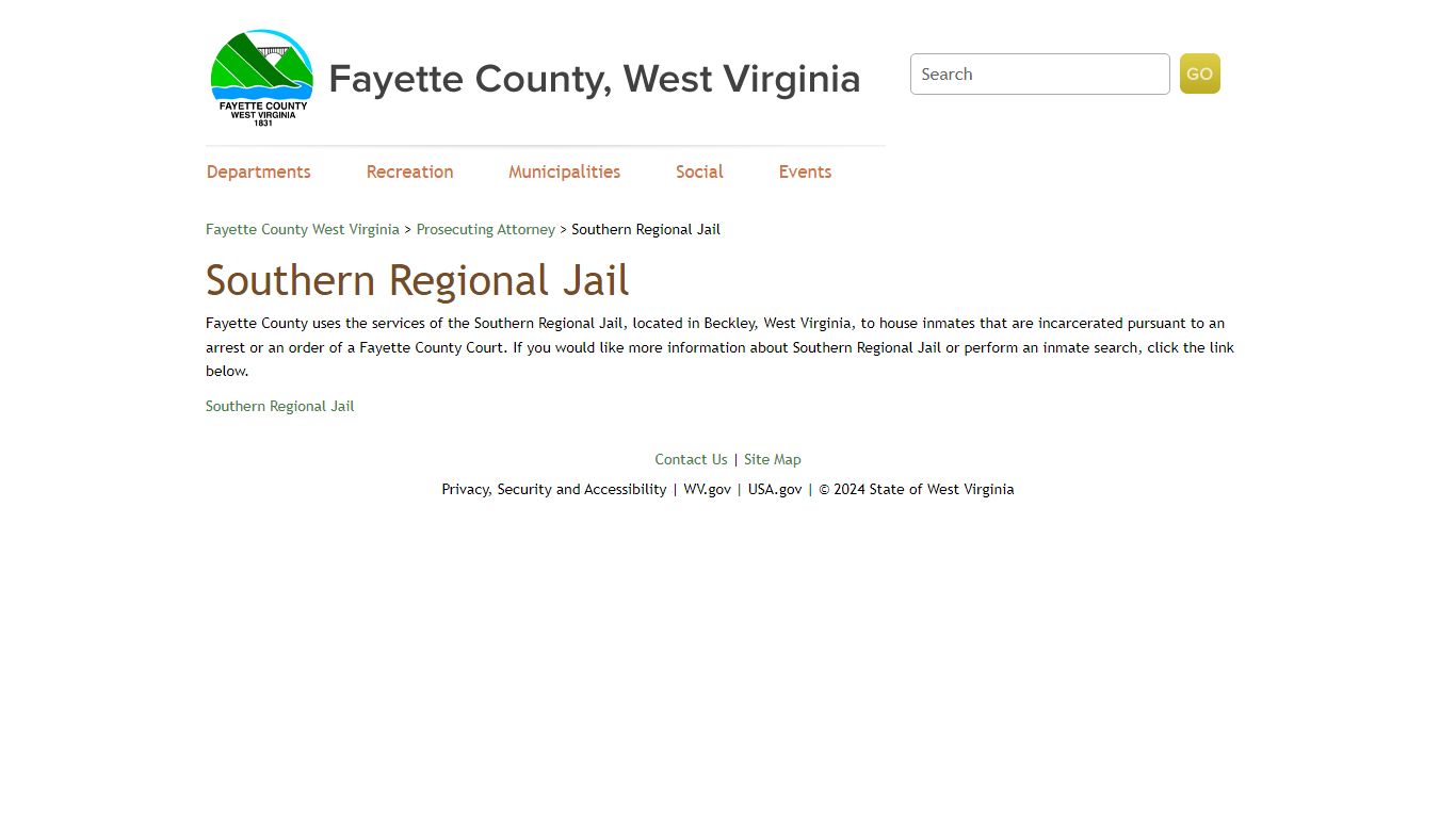 Southern Regional Jail - Fayette County, West Virginia